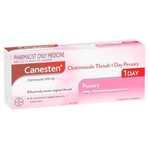 Canesten Clotrimazole Thrush Treatment 1 Day Pessary