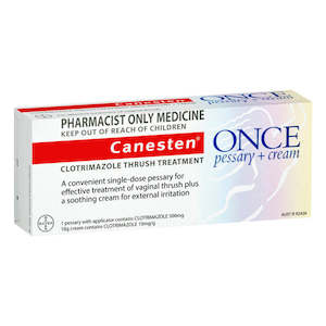 Canesten Clotrimazole Thrush Treatment ONCE Pessary + Cream