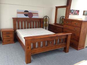 FERGUS Solid Pine Wood Rustic Finished Bed in Queen / King / Super King from