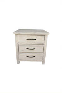 Barry Bedside White Wash Solid Wooden