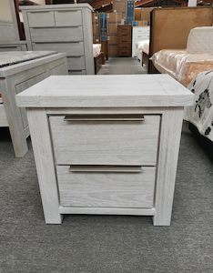 Gloria Bedside White Washed Solid Wooden