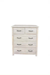 Furniture: Barry Tallboy White Wash Solid Wooden