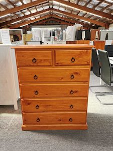 Trevor Tallboy 6 Drawer Solid Pine Wood