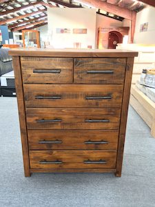 Woodlock Tallboy Solid Pine Wood Rough Sawn and Rustic