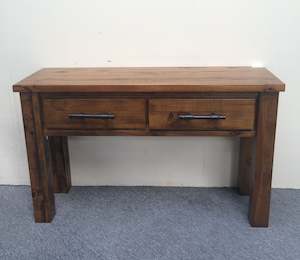 Woodlock Hall Table Solid Pine Wood Rough Sawn and Rustic