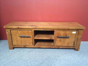 Woodlock TV Entertainment Unit Solid Pine Wood Rough Sawn and Rustic