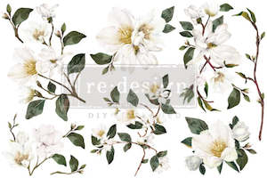 Artist supply: Redesign Decor Transfer- White Magnolias Small 3 sheets