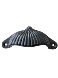 Drawer Pull-Black Antique Iron- fluted.