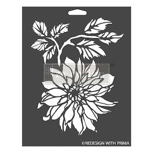 Artist supply: Redesign Stencil- Dahlia Garden