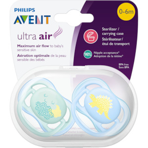 AVENT Soother Ult Air Des. 0-6m 2pk