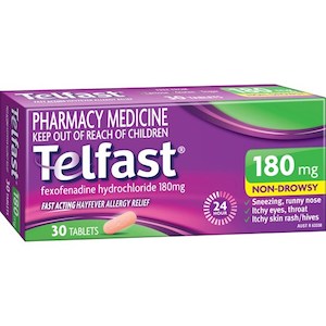 Chemist shop - pharmacy: TELFAST Tablets 180mg 30s