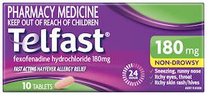 Chemist shop - pharmacy: TELFAST Tablets 180mg 10s