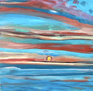 Small Blue Sunset – painting