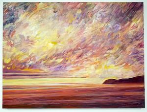 Yellow and Purple Sunset – painting