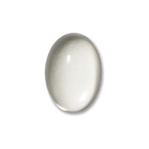 Internet only: Cabochon - Glass - Oval - 25mm x 18mm - 1 piece - Clear