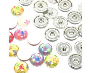 Internet only: Buttons - Snap - Metal and Resin - 18mm - 5 sets