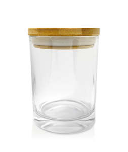 Vogue Tumbler - Clear Glass Jar with Wooden Lid 250ml