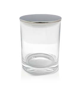 Vogue Tumbler - Clear Glass Jar with Silver Metal Lid