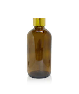 250ml Amber Pharmacist Diffuser Bottle - Gold Collar