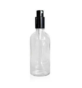 100ml Glass Bottle with Sprayer and Black Lid