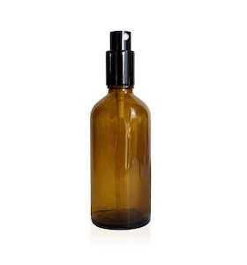 100ml Amber Glass Bottle with Sprayer and Black Lid