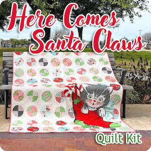 Urban Chiks Kitty Christmas for Moda - 'Here Comes Santa Claws' Quilt Kit