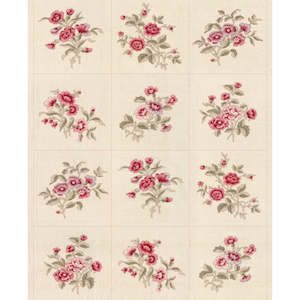 Craft material and supply: French General Antoinette Collection - Flowered Antoinette Panel on Pearl (90 cm by 110 cm)