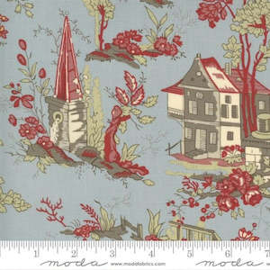 French General Jardin De Fleurs Collection - Champs De Mars on Dusty Blue