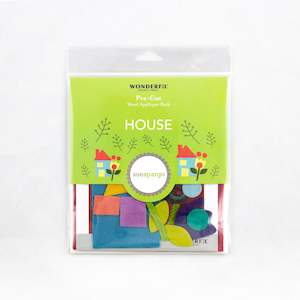 Sue Sprago Pre-cut Wool Kits - Blue House on Red