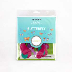 Craft material and supply: Sue Sprago Pre-cut Wool Kits - Orange Butterfly on Purple