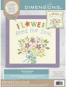 Craft material and supply: Dimensions Embroidery Kit - Flowers Feed the Soul