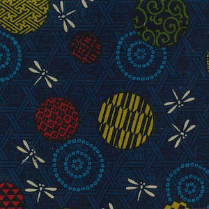 Craft material and supply: Appi - Traditional Dragonfly print on Indigo with a Modern Twist