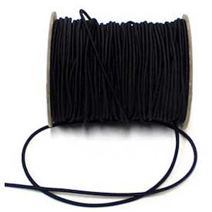 Craft material and supply: Elastic - Shock cord elastic in black (3 mm by 5 metres)