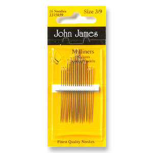 John James JJ15039 - Milliners Needles Assorted Sizes 3-9