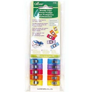 Clover 3185 - Wonder Clips, set of 10 assorted colours