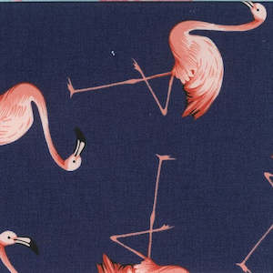 Craft material and supply: Nagai - Flamingos on Navy background