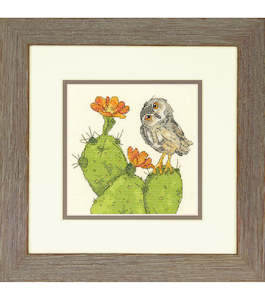 Craft material and supply: Dimensions Mini Counted Cross Stitch Kit - Prickly Owl