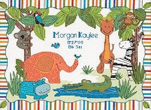 Dimensions Counted Cross Stitch Kit - Modern Zoo Birth Record