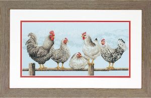 Dimensions Counted Cross Stitch Kit - Black & White Hens