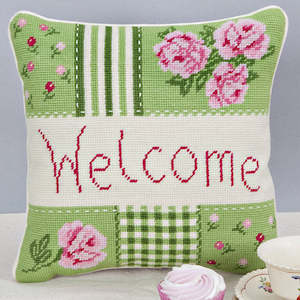 Craft material and supply: Twilleys Tapestry Cushion Kit - Welcome Cushion