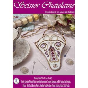 Craft material and supply: Betsy Bee Designs Embroidery Kit - Scissors Chatelaine