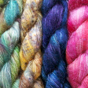 Craft material and supply: Malabrigo Mohair - Kettle-dyed Merino/Silk - 2-Ply / Lace-weight