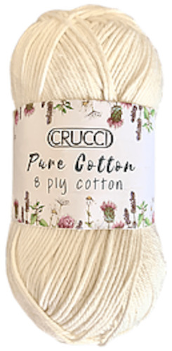 Craft material and supply: Crucci - 100% Pure Cotton - 8-ply / DK in Sandy Neutrals Colourway