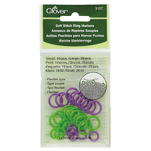 Craft material and supply: Clover 3107 - Soft Stitch Ring Knitting Markers - Small to Medium