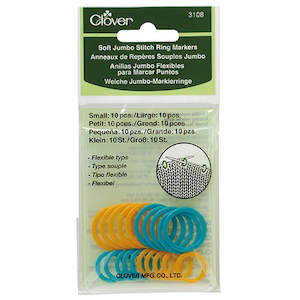 Clover 3108 - Soft Stitch Ring Knitting Markers - Medium to Large