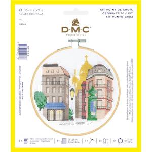 Craft material and supply: DMC Cross Stitch Kit - Paris (includes hoop!)