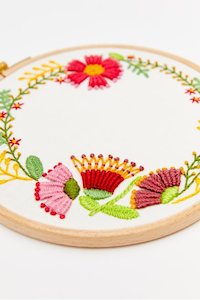 Craft material and supply: DMC Embroidery Kit - Autumn Flowers (includes hoop!)