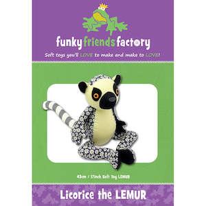 Funky Friends Soft Toy Pattern - Licorice the Lemur