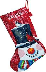 Craft material and supply: Dimensions Needlepoint Kit - Christmas Stocking Snowman and Friend