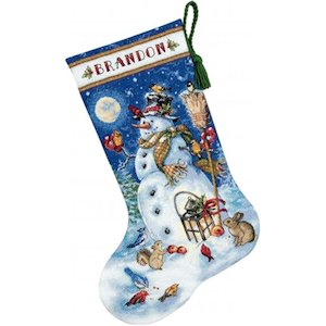 Dimensions Gold Counted Cross Stitch Kit - Christmas Stocking Snowman and Friends